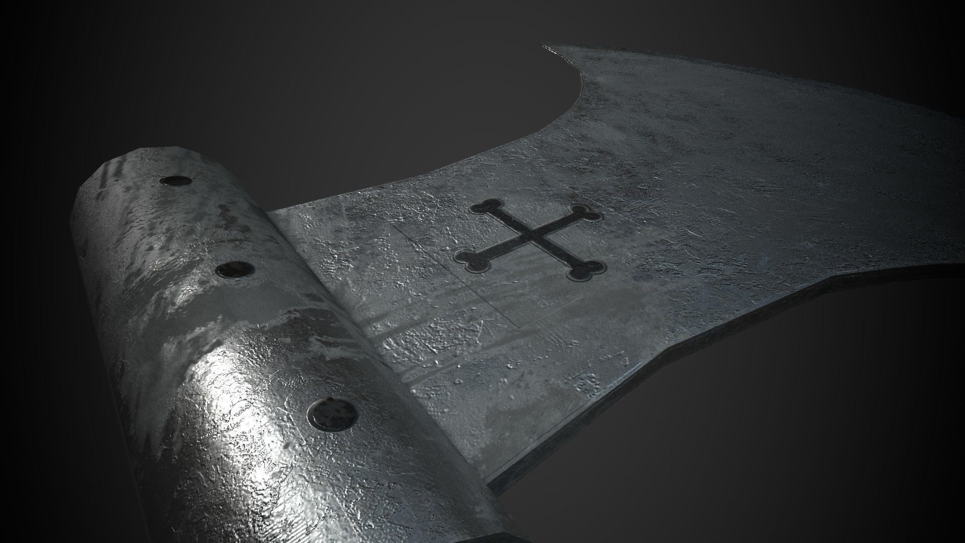 Medieval Axe V3 3D model_2