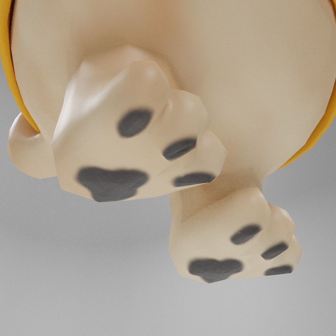 Pug in a hoodie Low-poly 3D model_5