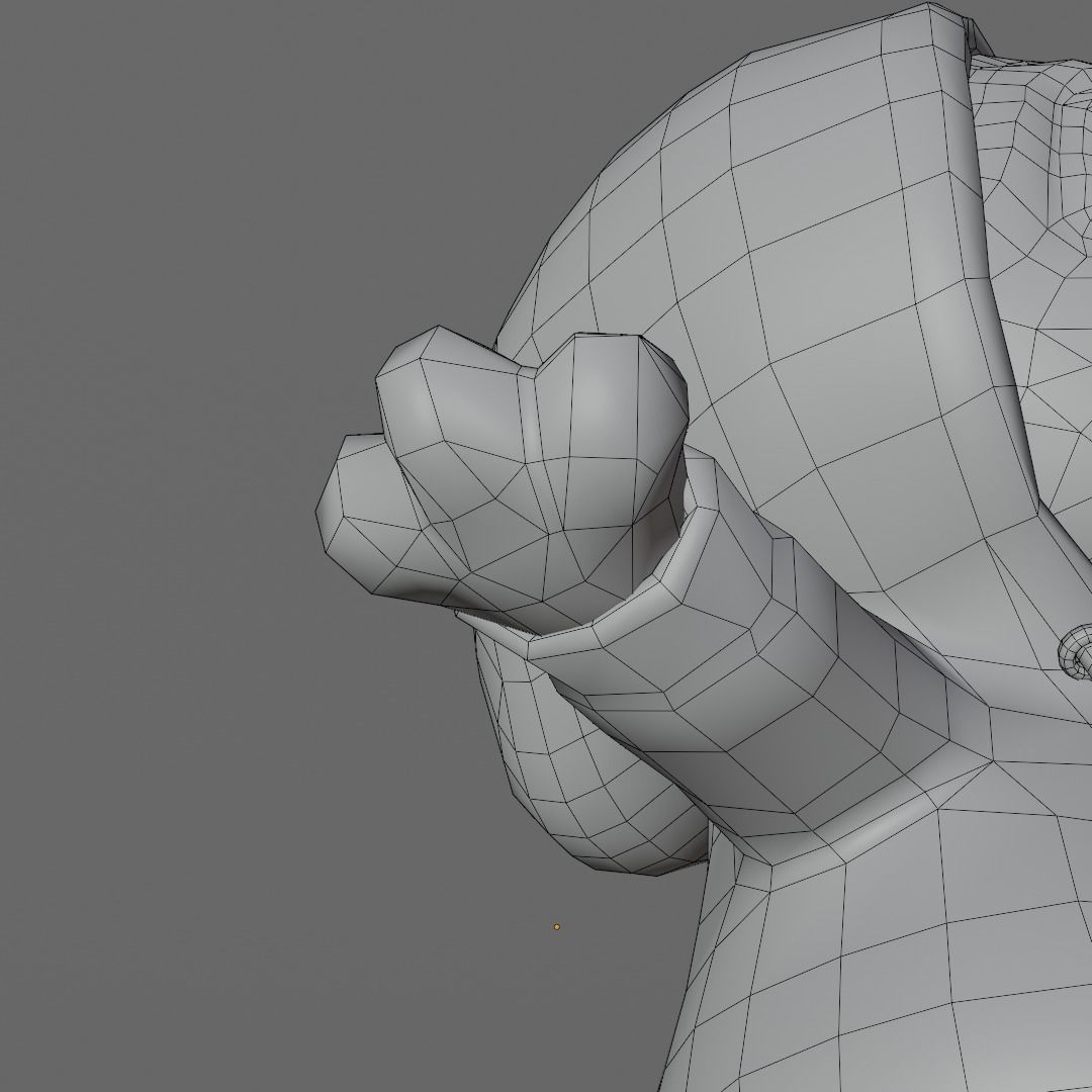 Pug in a hoodie Low-poly 3D model_11