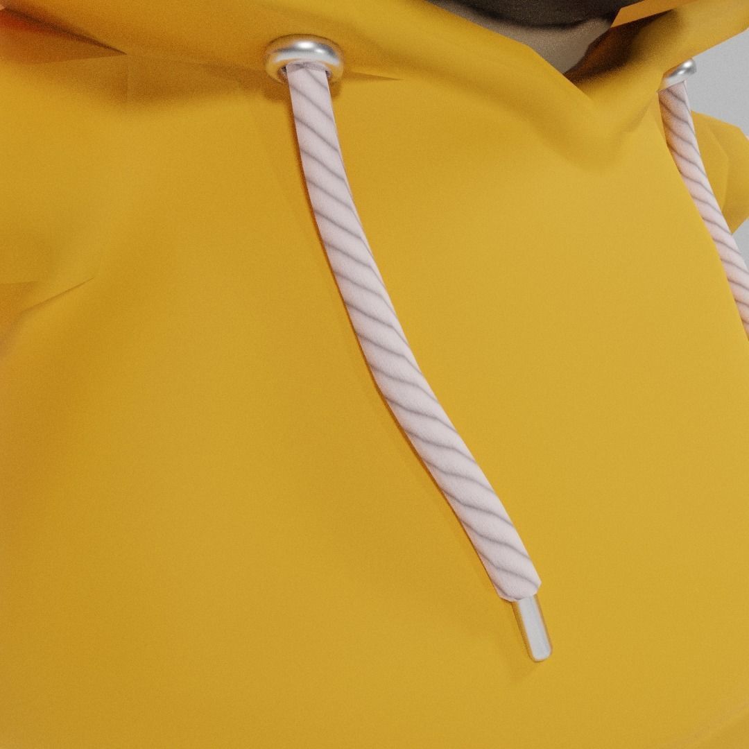 Pug in a hoodie Low-poly 3D model_6