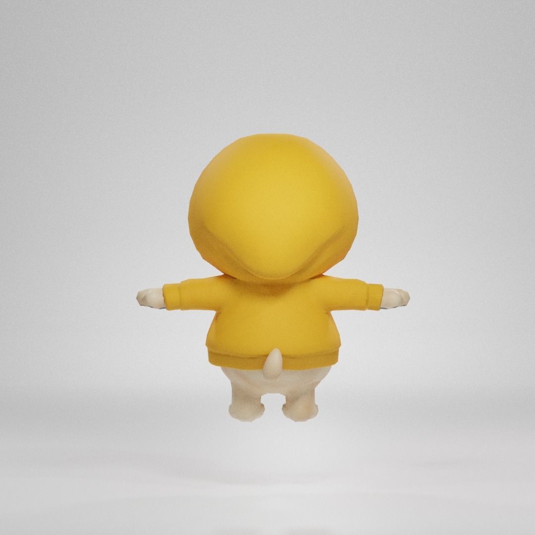 Pug in a hoodie Low-poly 3D model_3