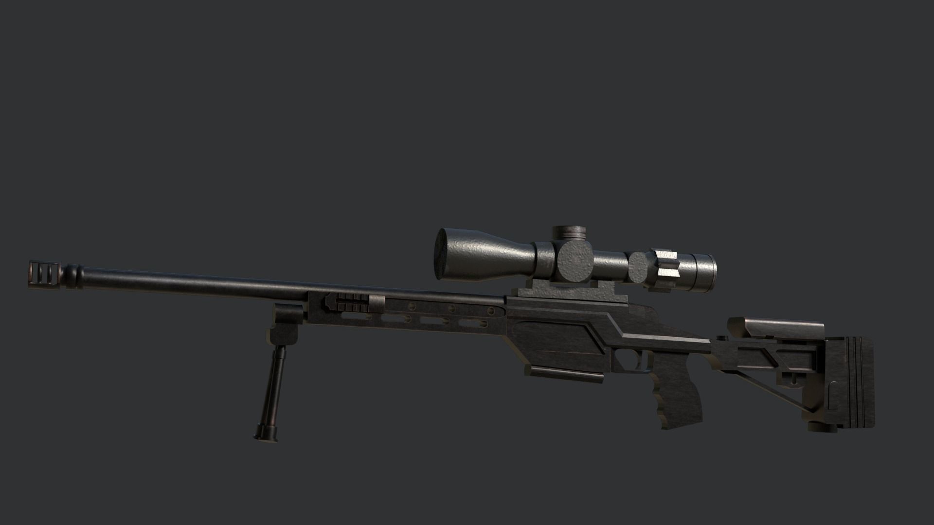 Sniper Riffle Satevari MSWP Free low-poly 3D model_3