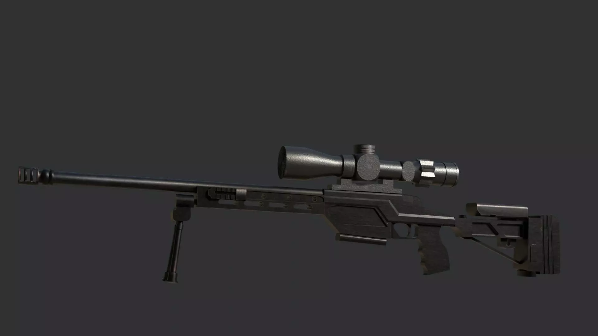 Sniper Riffle Satevari MSWP Free low-poly 3D model_0