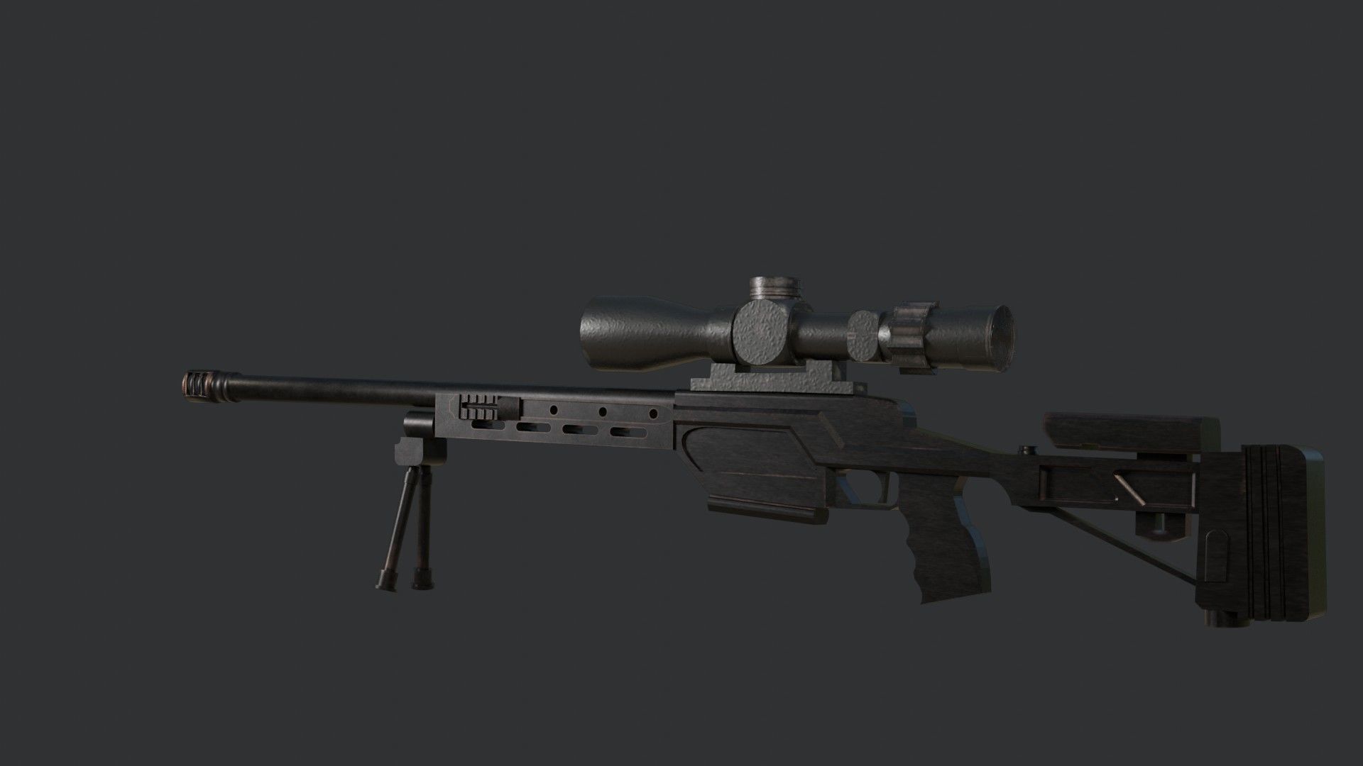 Sniper Riffle Satevari MSWP Free low-poly 3D model_1