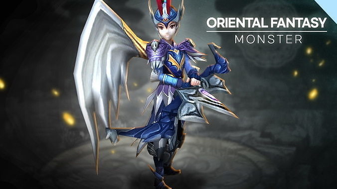 Oriental Fantasy Monster - Brahm Low-poly 3D model
