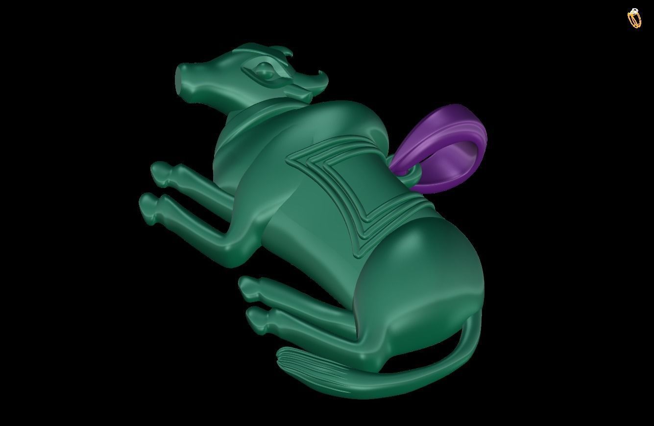 pendant bull 3D print model_1