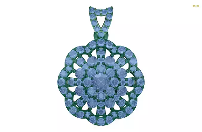 pendant emerald with sapphires