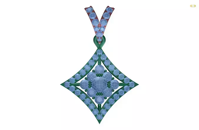 pendant emerald and diamond