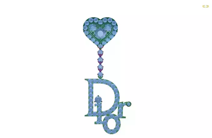 pendant dior logo diamonds