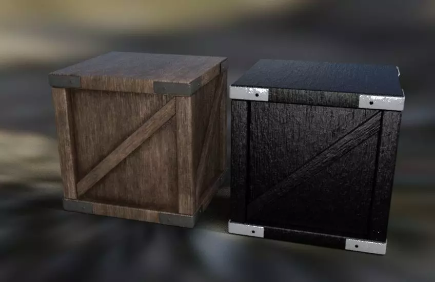 Crates slow prim Low-poly 3D model