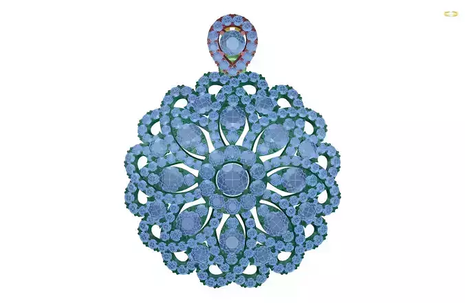 pendant diamond in shape of flower