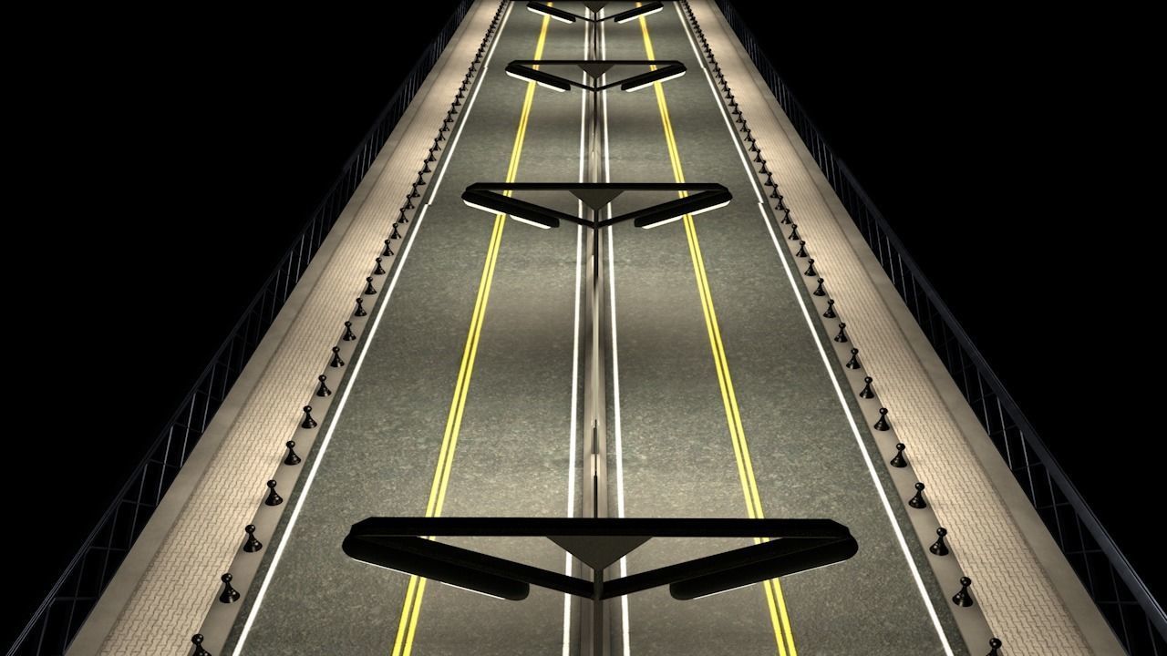 Road bridge-Ready for game Low-poly 3D model_5