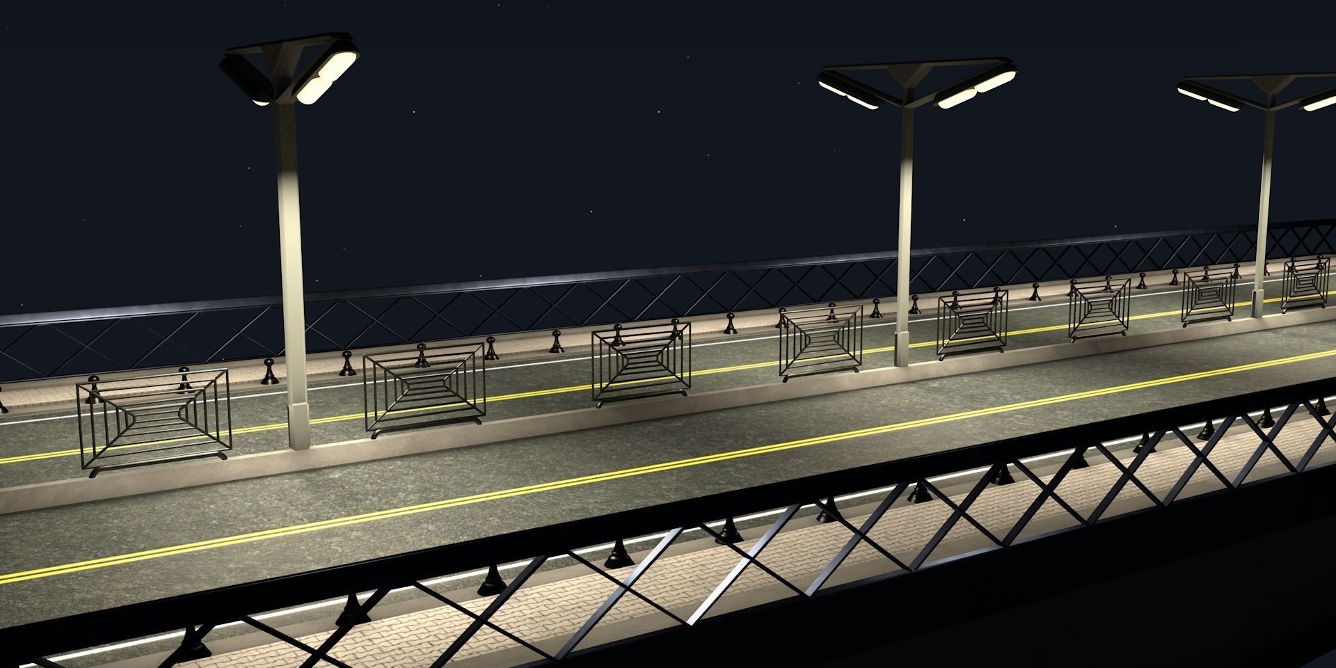 Road bridge-Ready for game Low-poly 3D model_1