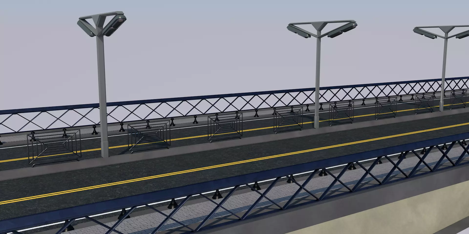 Road bridge-Ready for game Low-poly 3D model_0