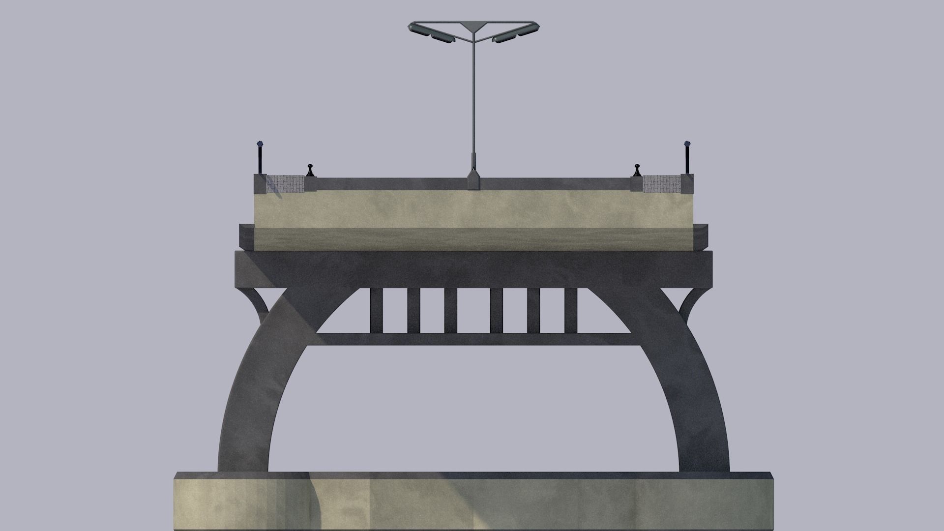 Road bridge-Ready for game Low-poly 3D model_6