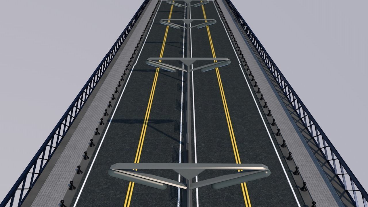 Road bridge-Ready for game Low-poly 3D model_4