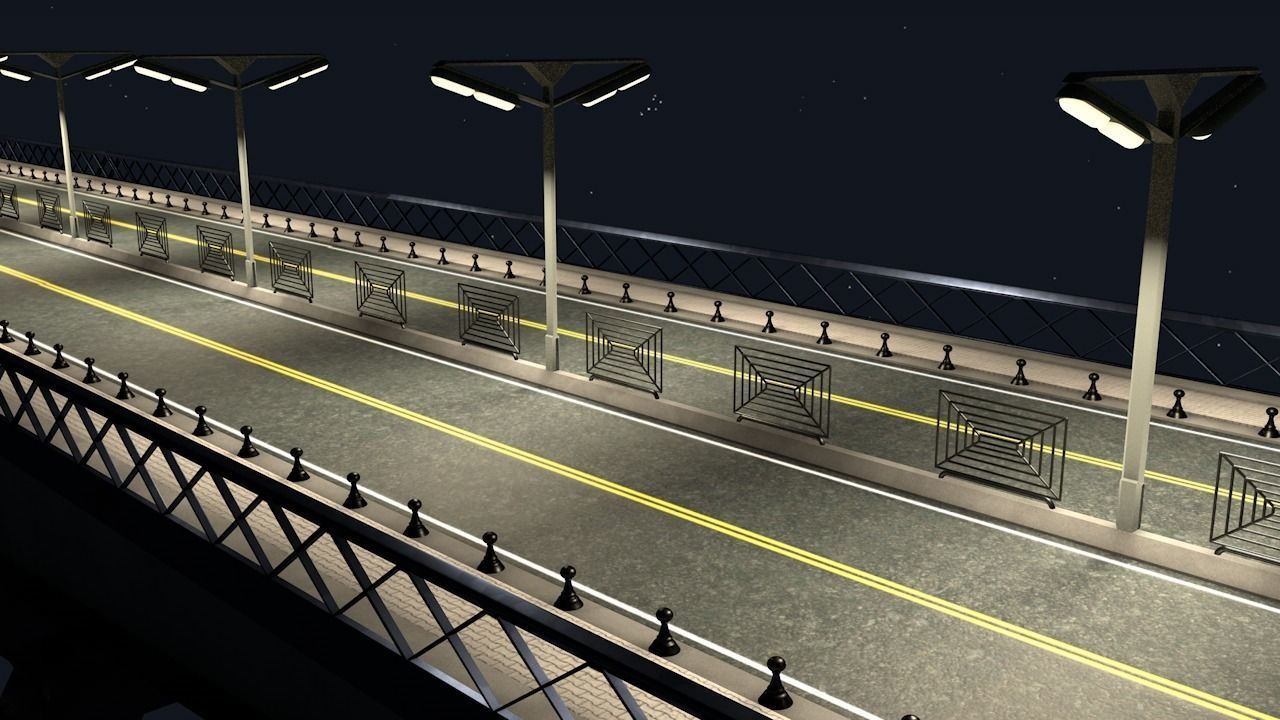 Road bridge-Ready for game Low-poly 3D model_3
