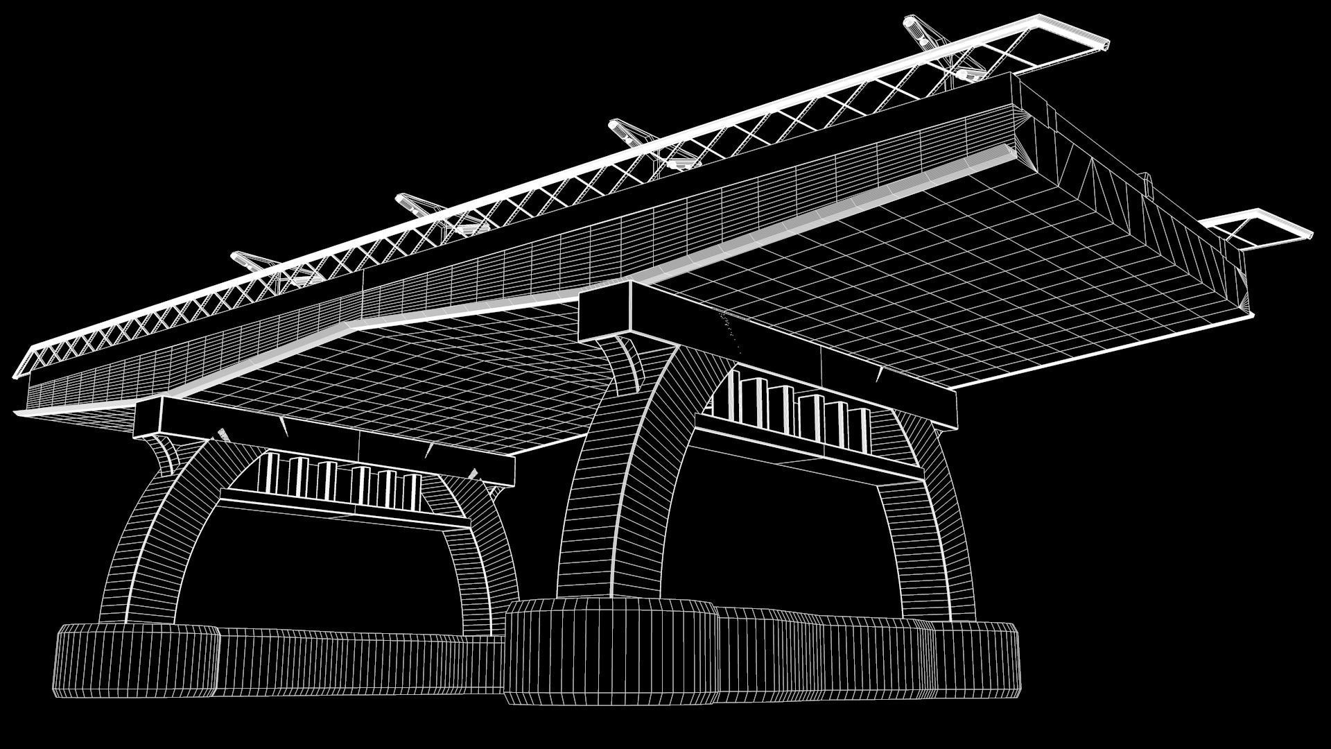 Road bridge-Ready for game Low-poly 3D model_9