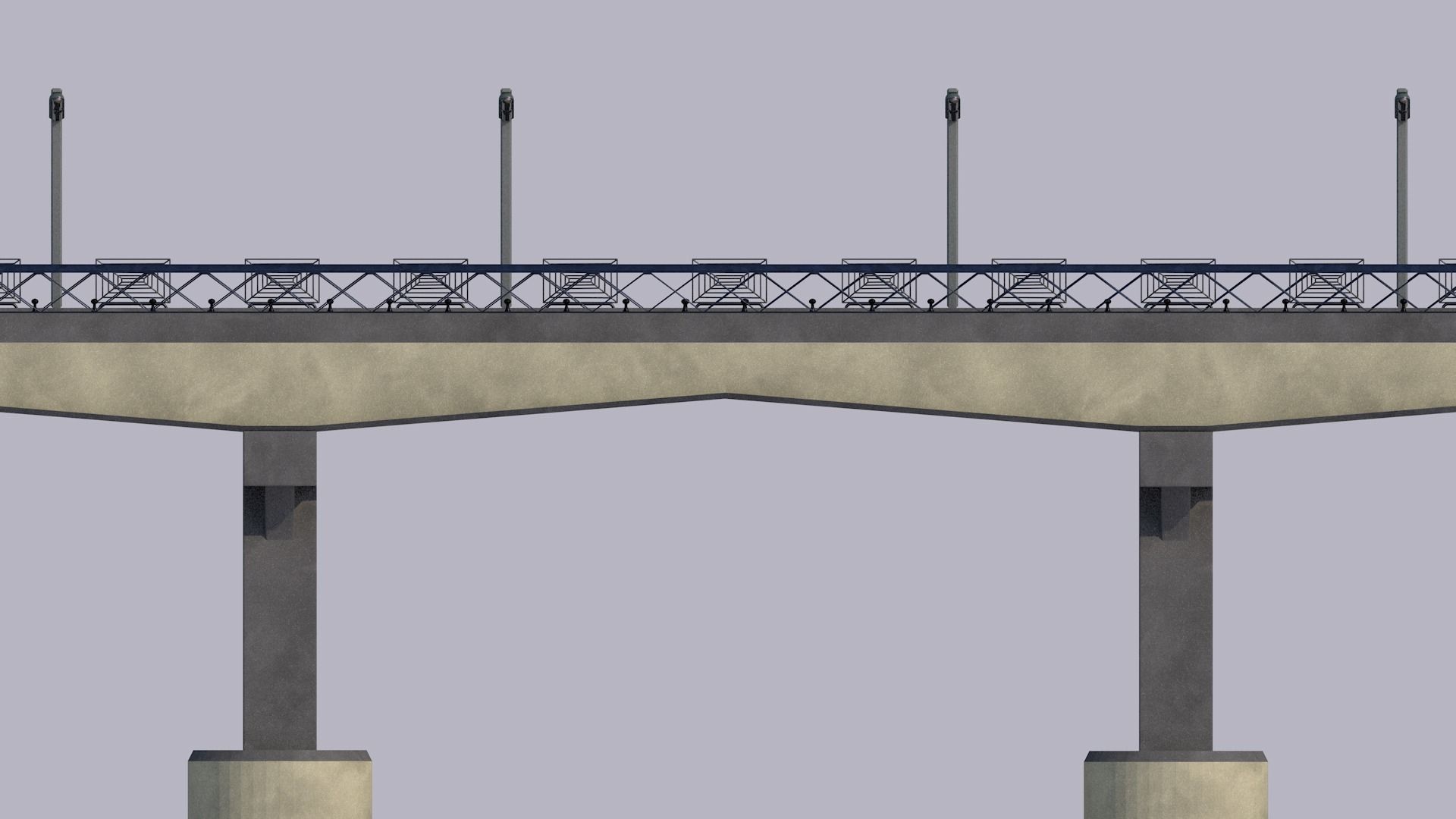 Road bridge-Ready for game Low-poly 3D model_8