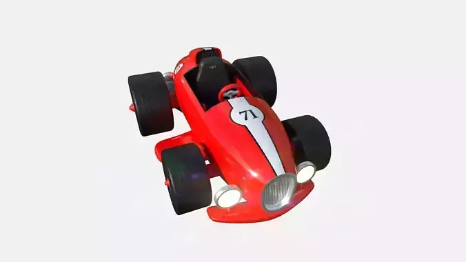 Cartoon Kart B01 Red - Vehicle Racing Design Low-poly 3D model
