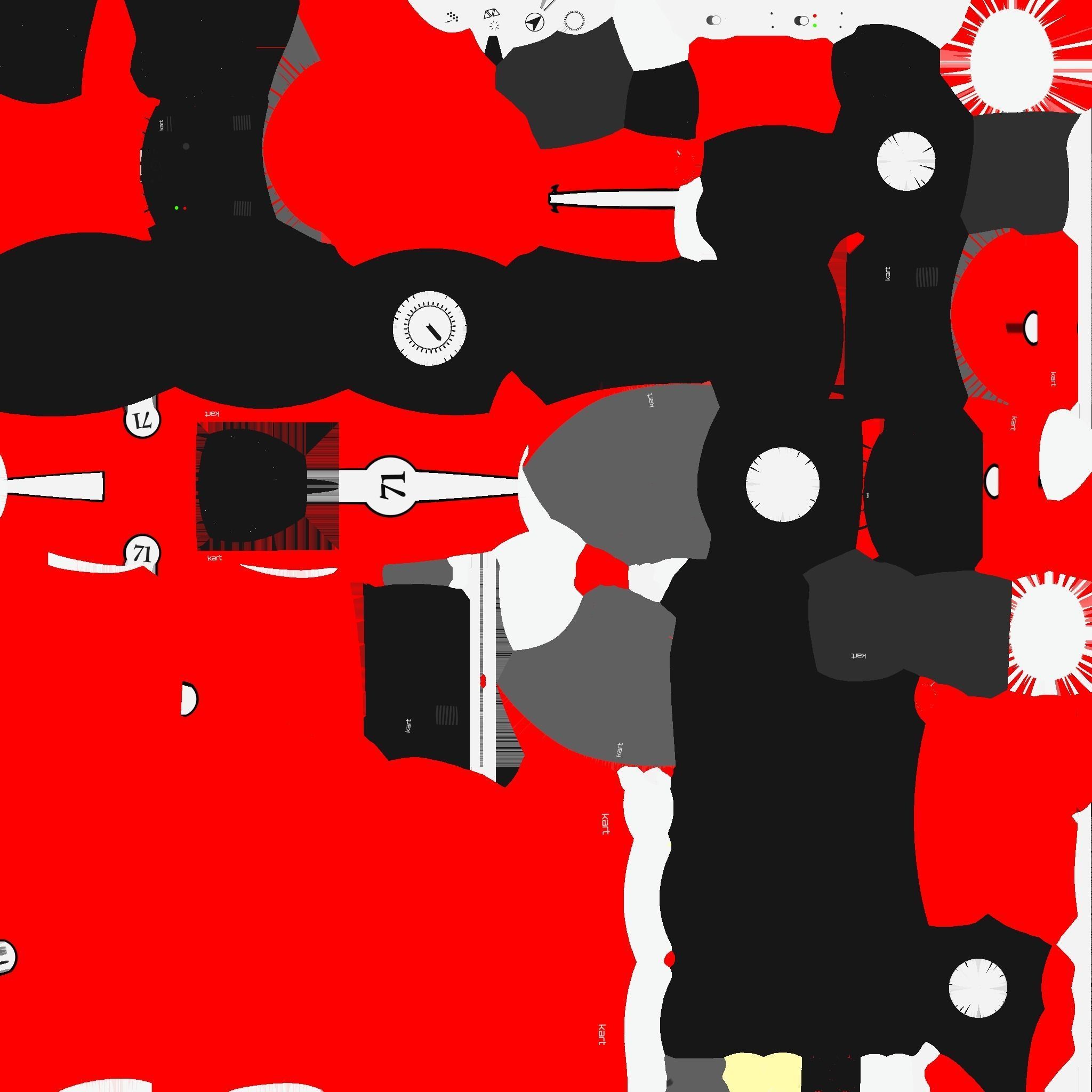 Cartoon Kart B01 Red - Vehicle Racing Design Low-poly 3D model_20