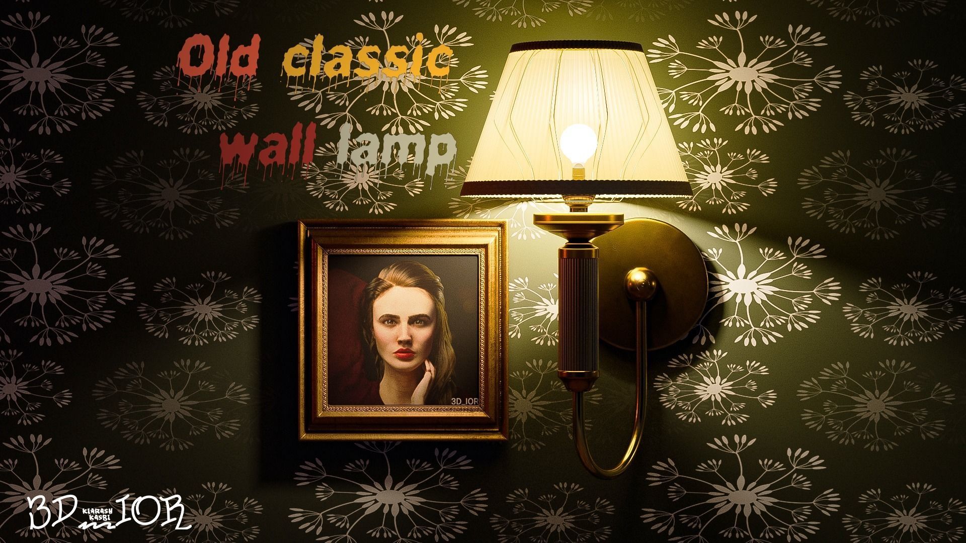 Old classic wall lamp 3D model_3