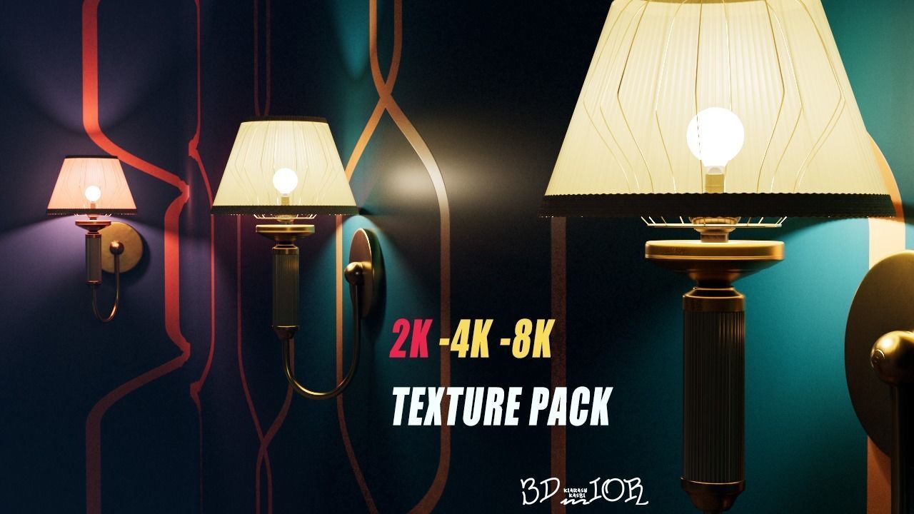 Old classic wall lamp 3D model_6