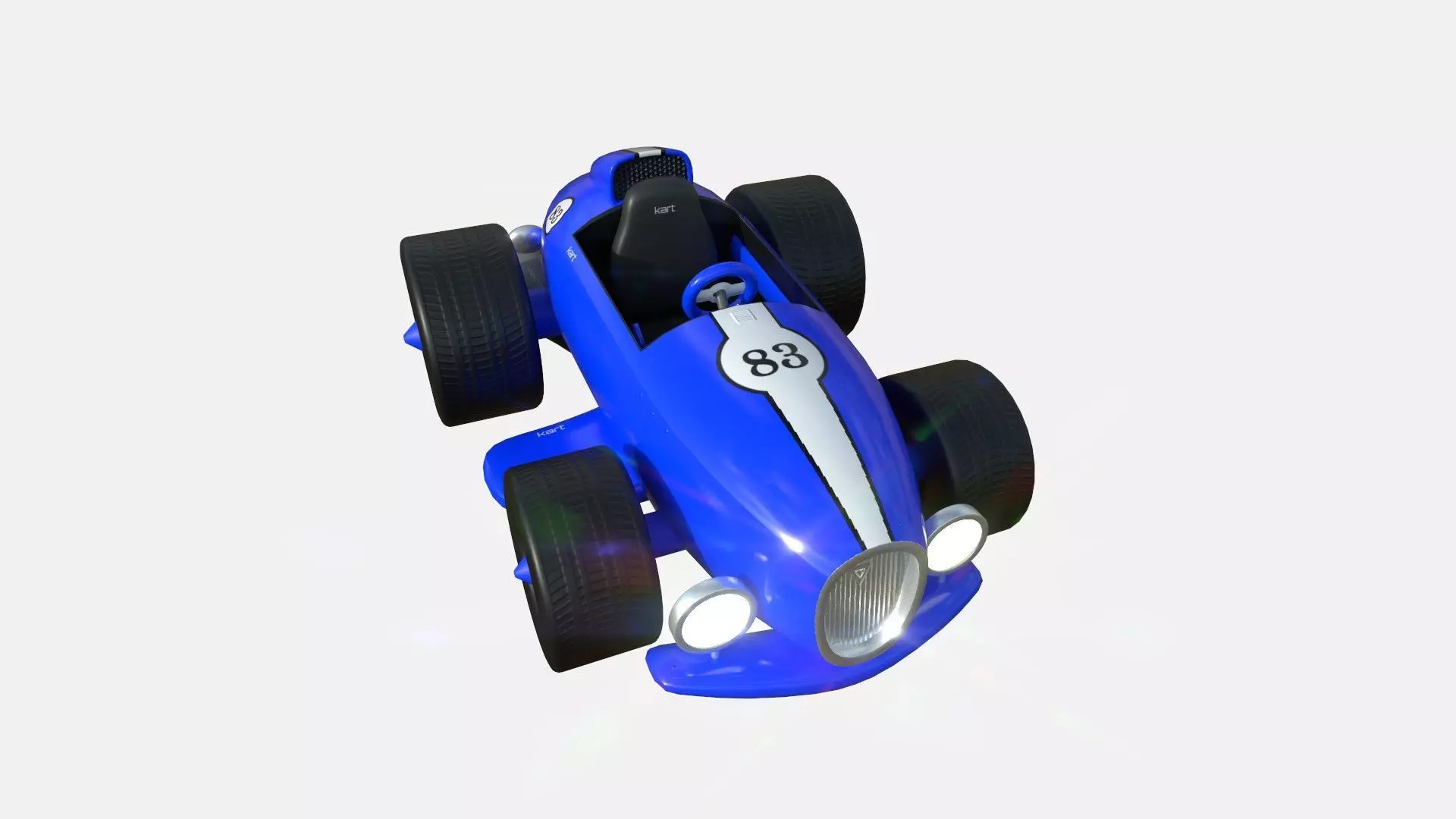 Cartoon Kart B02 Blue - Vehicle Racing Design Low-poly 3D model_0