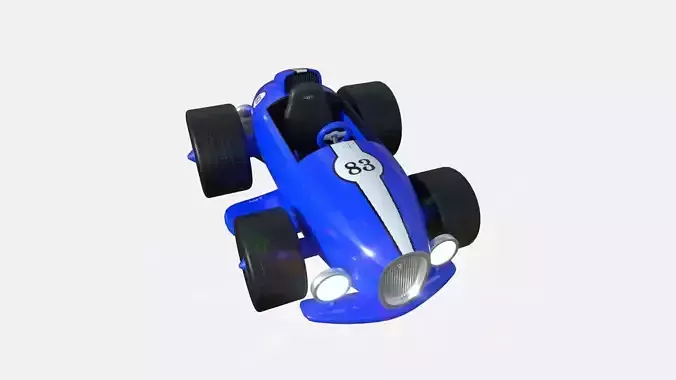 Cartoon Kart B02 Blue - Vehicle Racing Design Low-poly 3D model