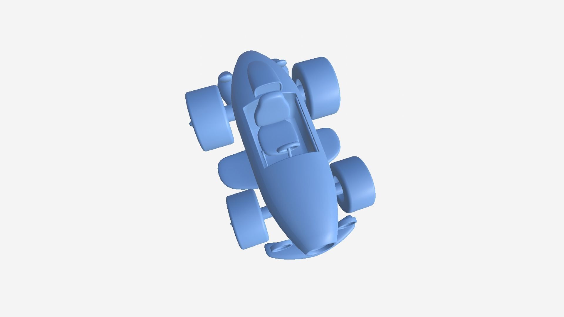 Cartoon Kart B02 Blue - Vehicle Racing Design Low-poly 3D model_12