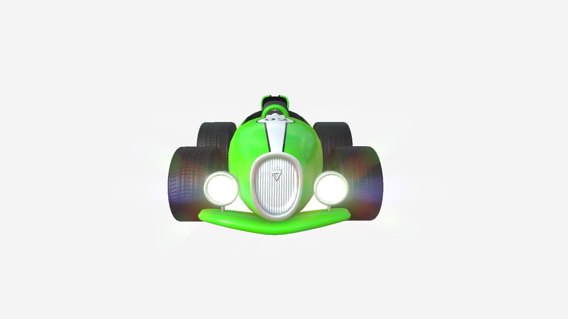 Cartoon Kart B03 Green - Vehicle Racing Design Low-poly 3D model_3