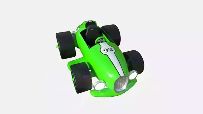 Cartoon Kart B03 Green - Vehicle Racing Design Low-poly 3D model