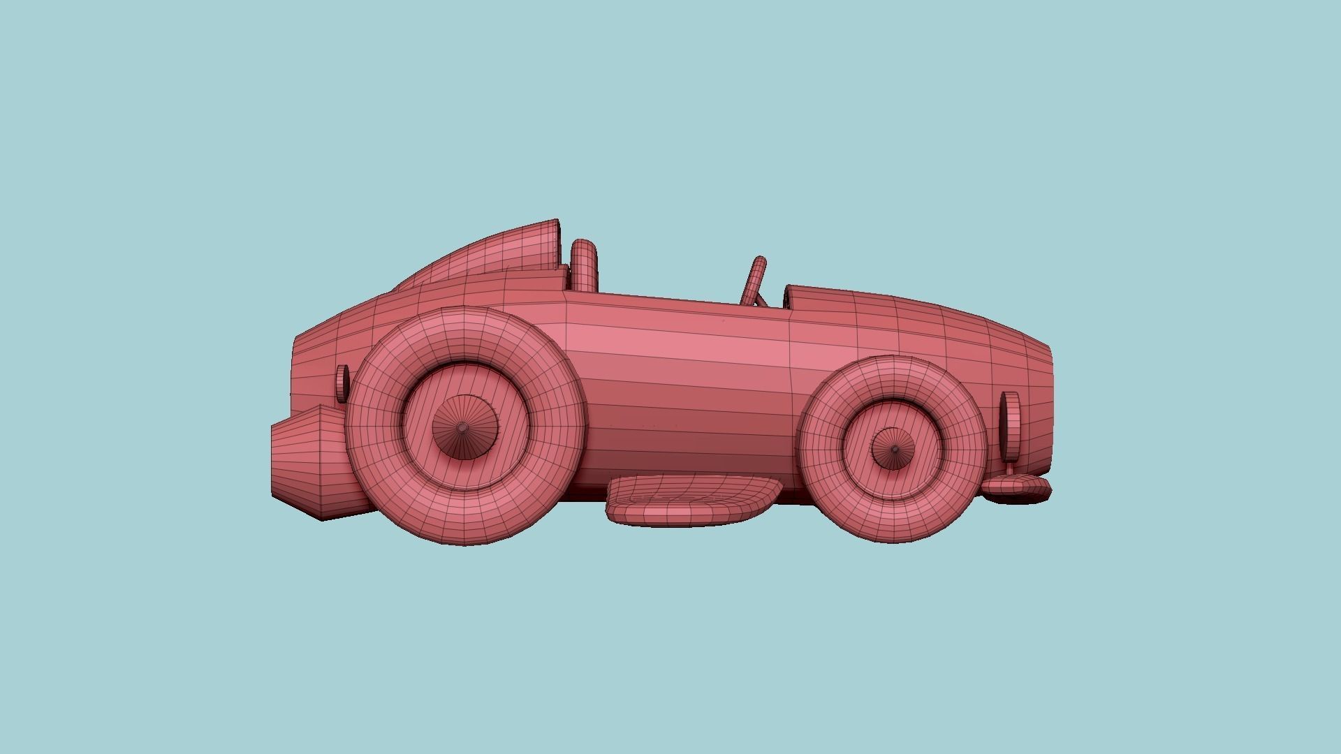 Cartoon Kart B03 Green - Vehicle Racing Design Low-poly 3D model_16