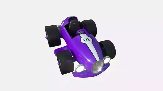 Cartoon Kart B04 Purple - Vehicle Racing Design Low-poly 3D model