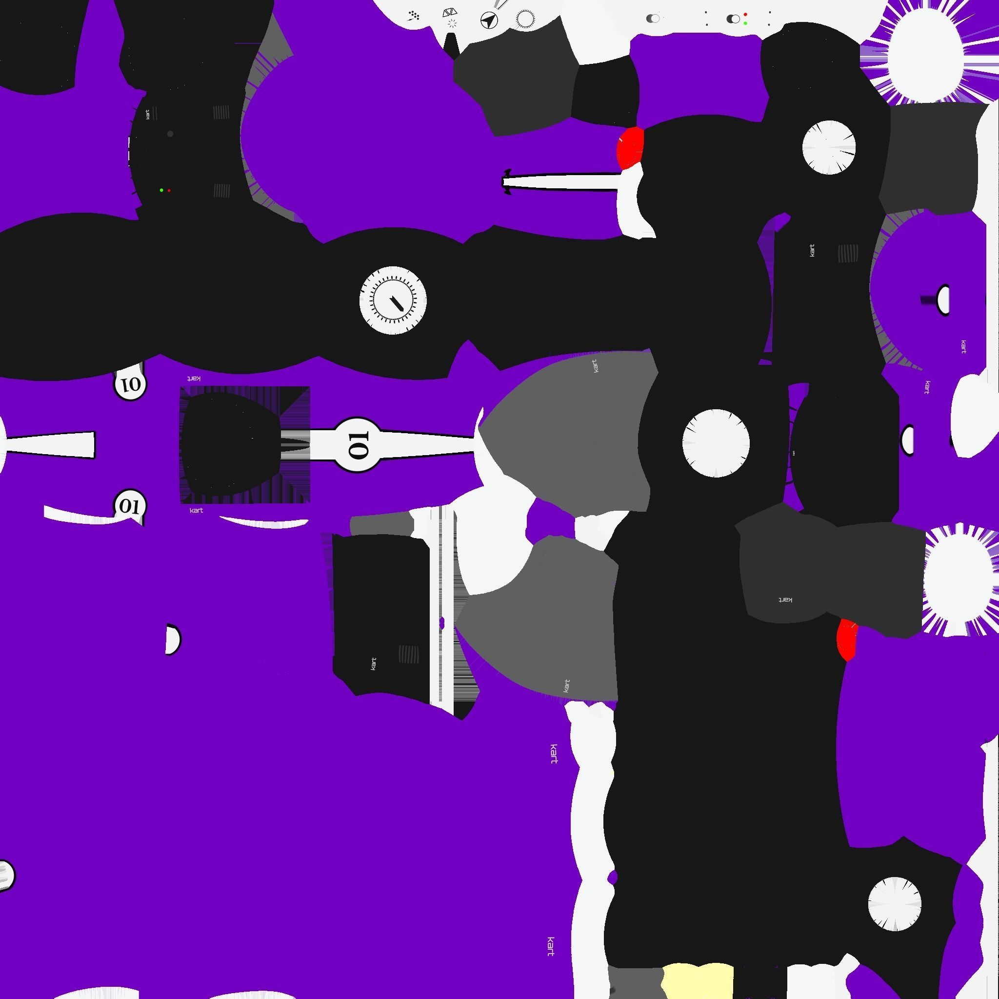 Cartoon Kart B04 Purple - Vehicle Racing Design Low-poly 3D model_20