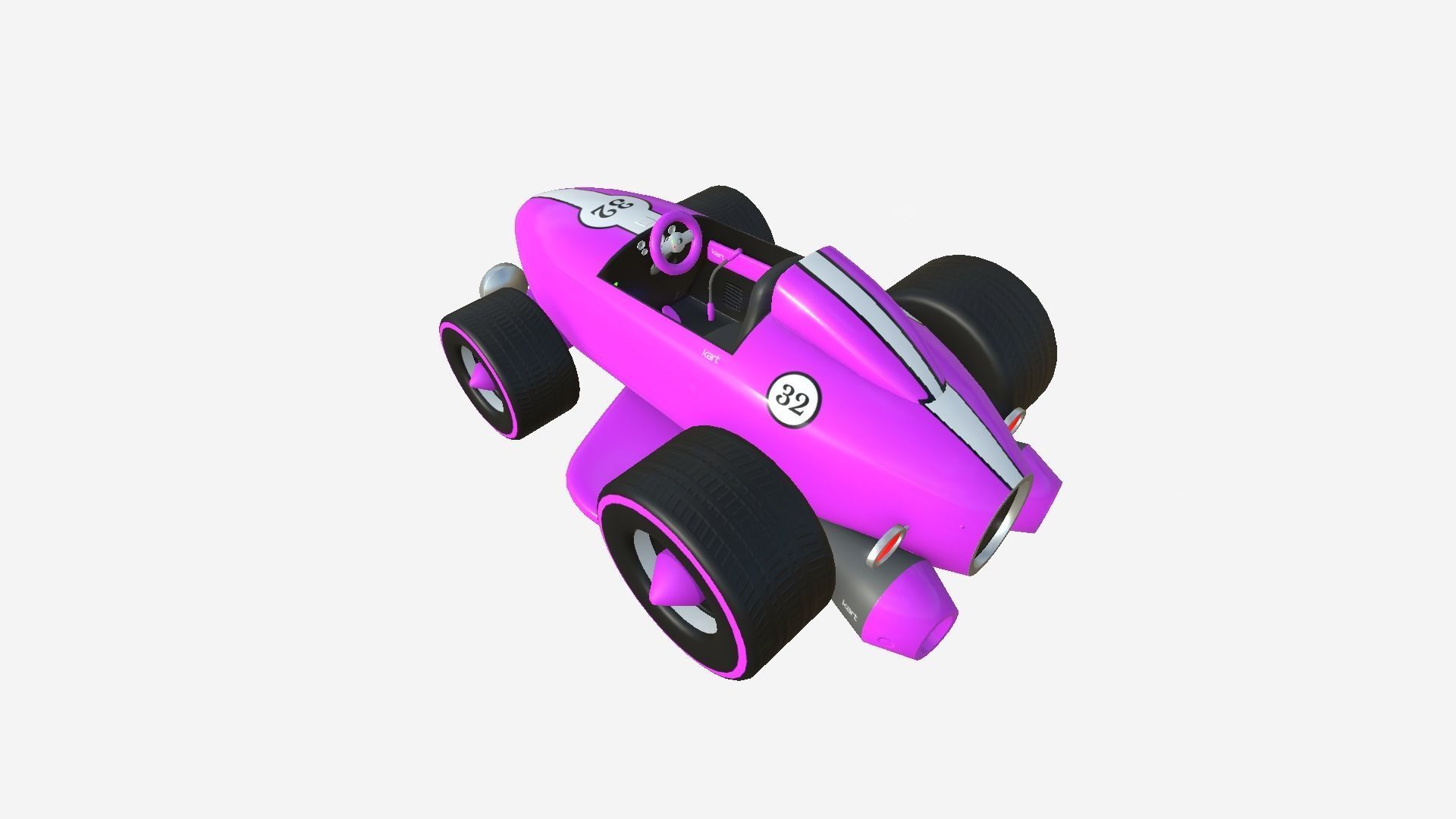 Cartoon Kart B05 Pink - Vehicle Racing Design Low-poly 3D model_4