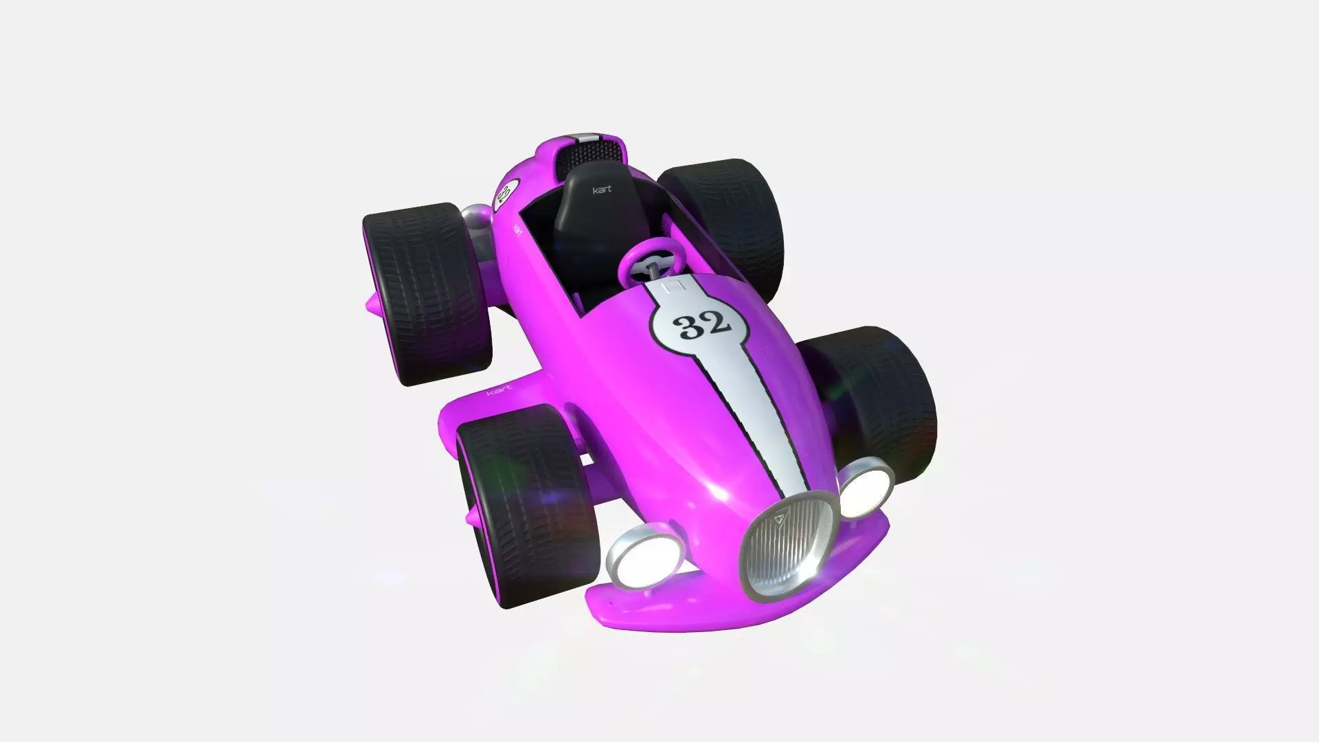 Cartoon Kart B05 Pink - Vehicle Racing Design Low-poly 3D model_0