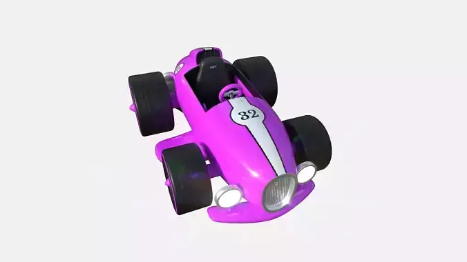 Cartoon Kart B05 Pink - Vehicle Racing Design Low-poly 3D model
