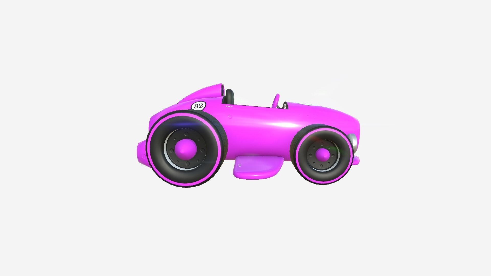 Cartoon Kart B05 Pink - Vehicle Racing Design Low-poly 3D model_1
