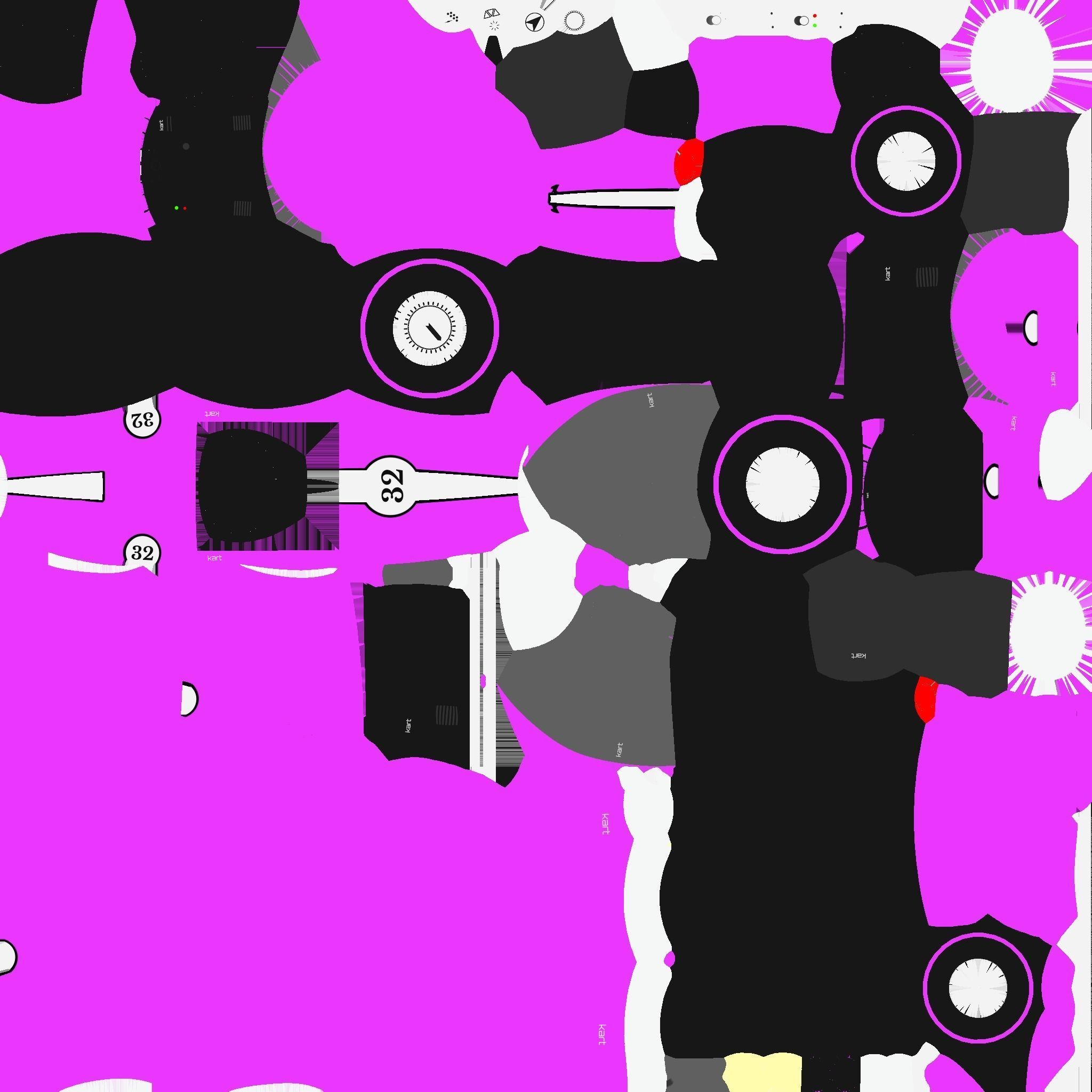 Cartoon Kart B05 Pink - Vehicle Racing Design Low-poly 3D model_20