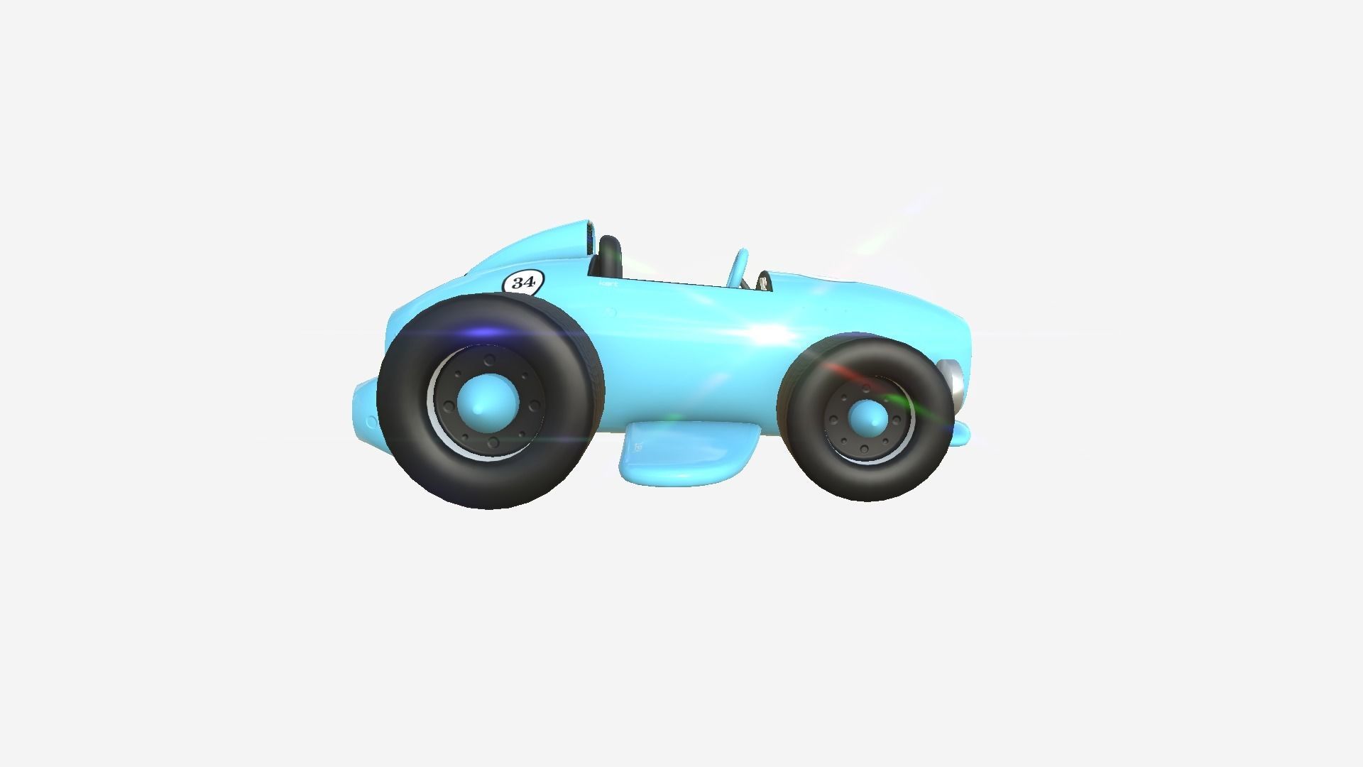 Cartoon Kart B10 Light Blue - Vehicle Racing Design Low-poly 3D model_1