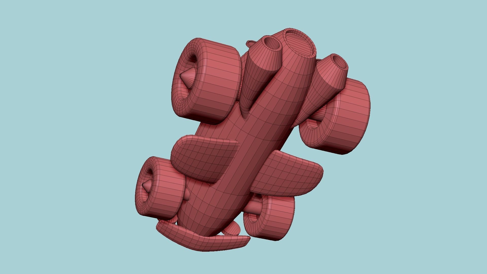 Cartoon Kart B10 Light Blue - Vehicle Racing Design Low-poly 3D model_19