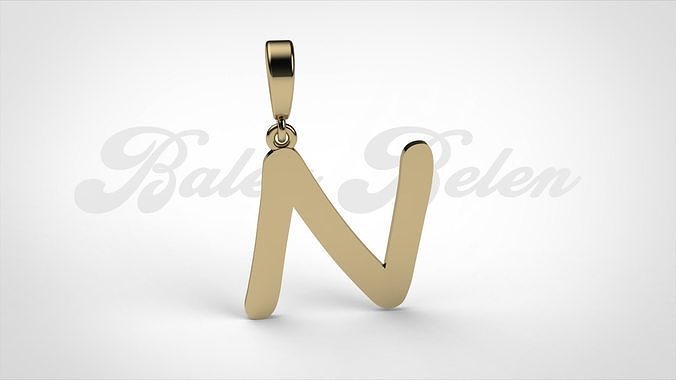 pendant alphabet comic sans  N small  3D print model