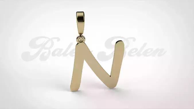 pendant alphabet comic sans  N small  3D print model