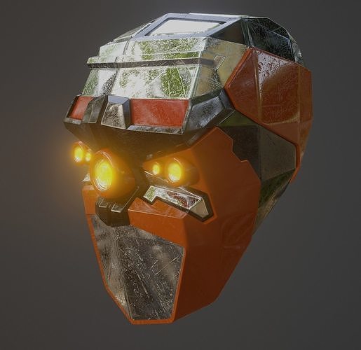 Denis elka46464646gmail com Scratched Robot Head 3D Free low-poly 3D model