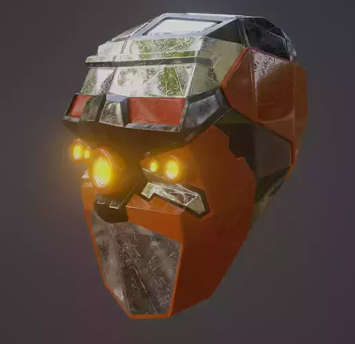 Denis elka46464646gmail com Scratched Robot Head 3D Free low-poly 3D model