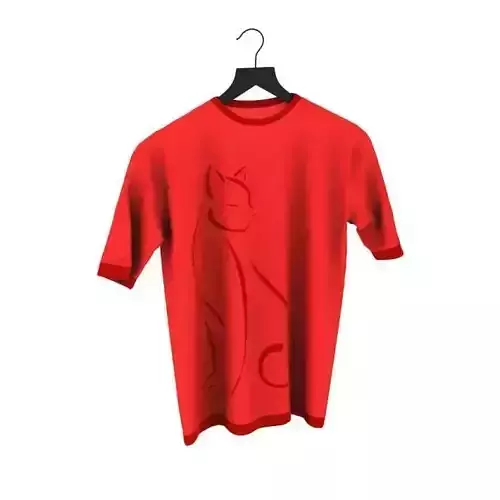 Red Crew Neck Shirt 3D model