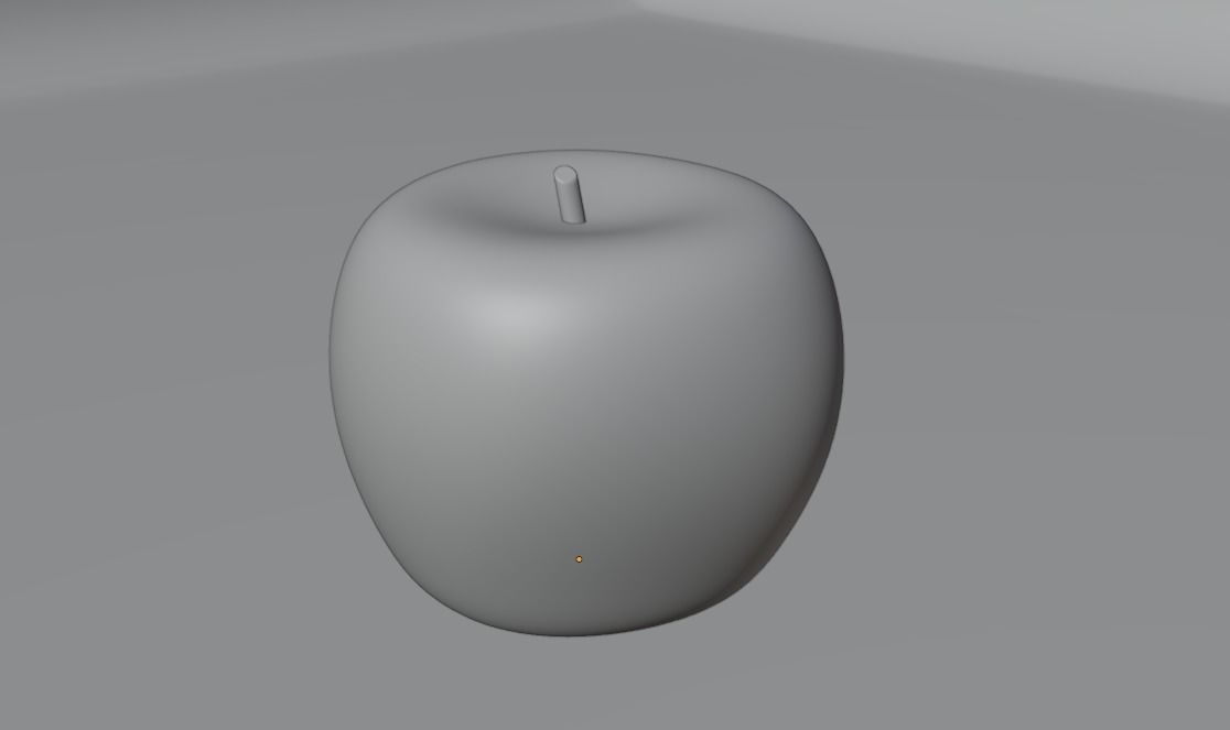 3d model of an apple with a drawn texture 3D model_2
