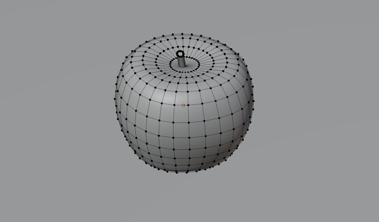 3d model of an apple with a drawn texture 3D model_3