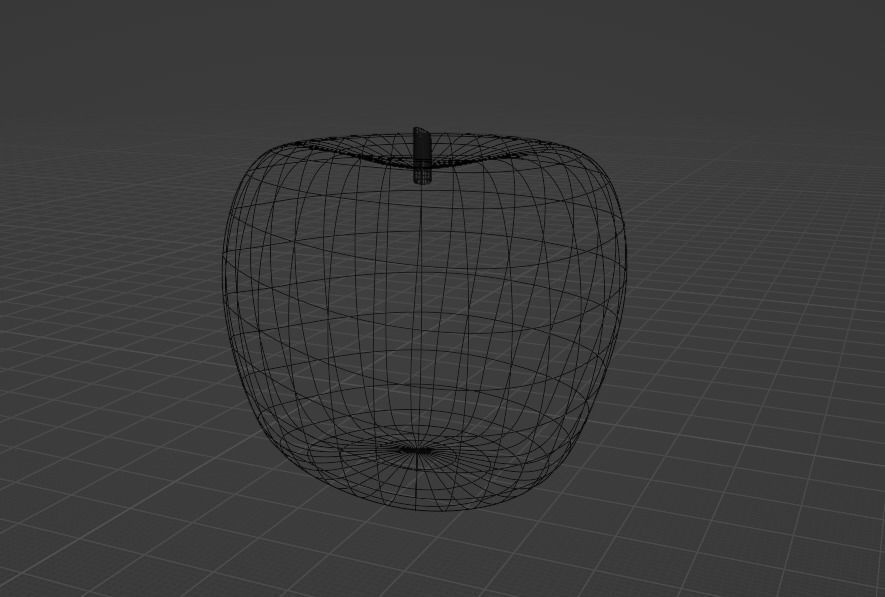 3d model of an apple with a drawn texture 3D model_4